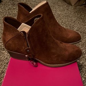 Brown booties, memory foam